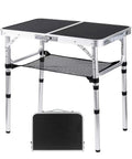 Lightweight Aluminum Folding Table With Adjustable Height And Carry Handle 16 By 24 Inch Portable Picnic Table showcased