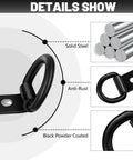 Heavy Duty D Ring Tie Down Anchors six pack, solid steel, anti-rust, black powder coated for truck bed and trailer use.
