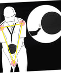 Diagram of Inflatable Golf Swing Trainer Set with Adjustable Neck Rope highlighting correct wrist position and swing technique