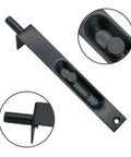 Stainless Steel Door Flush Bolt Latch 6 Inch L Type Lever Action Concealed Slide Lock Bolt Black Finish Built Tough For Secure Doors Easy Install No Drama