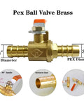 Three Eighths Inch PEX Brass Ball Valve For Cold And Hot Water Push To Connect No Tools Needed Solder Free Install