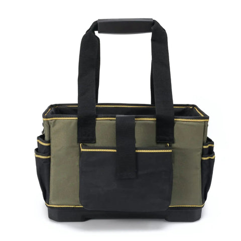 15 Inch Tote Tool Bag Organizer For Electricians And HVAC Pros With 33 Pockets Waterproof Molded Base Pro Grade Electrician Tool Tote Perfect For Field Technicians And Maintenance Pros