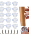 No Slip Rubber Feet Kit For Furniture And Appliances, 60 Pack, Thermoplastic Rubber With Stainless Steel Washer, Screw On Transparent Chair Leg Caps