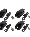 Eight Piece Table Leaf Locks Black Zinc Alloy Extension Connectors Keep Dining Tables Flush Tight Fit No Sweat Assembly Straight Up Reliable Heavy Duty Hardware For Training Setups with screws.