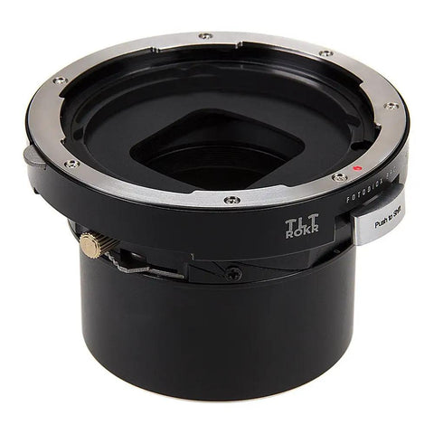 TLT ROKR Tilt Shift Lens Mount Adapter For Hasselblad V Mount Lenses To Sony E Mount Cameras With 20mm Shift 10 Degree Tilt And 360 Degree Rotation For Pro Grade Vintage Lens Control, black metal adapter