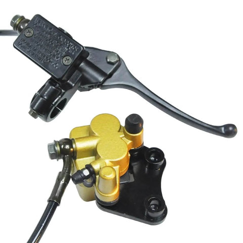 Beefed Up Front Hydraulic Disc Brake Master Cylinder Caliper Assembly with Pads for 50cc-125cc Dirt Pit Bikes and ATVs