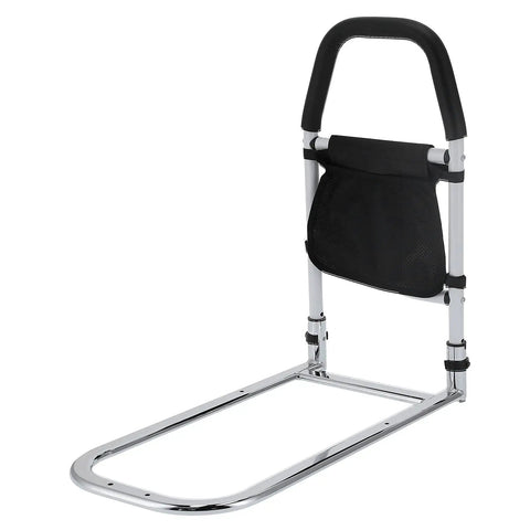 Senior Bed Rails Guard With Storage Bag For Easy In And Out Of Bed Sturdy Carbon Steel Frame With Slip Handles