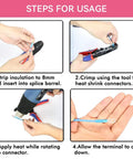Steps for usage of the Fifty Pack Ring Terminals Red For 22-16 AWG With M4 Studs Heavy Duty Heat Shrink Wire Connector Kit