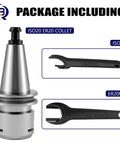 ISO20 ER20 Collet Chuck Holder With G2.0 Balance, two wrenches, high-speed CNC milling spindle tool holder set