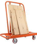 Heavy Duty Drywall Sheet Cart With Detachable Glass Flatbed Large Capacity Hand Truck featuring wooden panels for transport