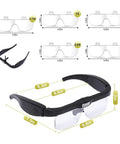 Rechargeable Hands Free Magnifier Headset With Five Detachable Lenses From 0.75X To 4.0X And Three LED Lights For Close Up Work