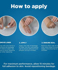 Instructions for applying Flexible Fabric Adhesive Bandages For Wounds And Scrapes, Breathable First Aid Supplies With Assorted Sizes