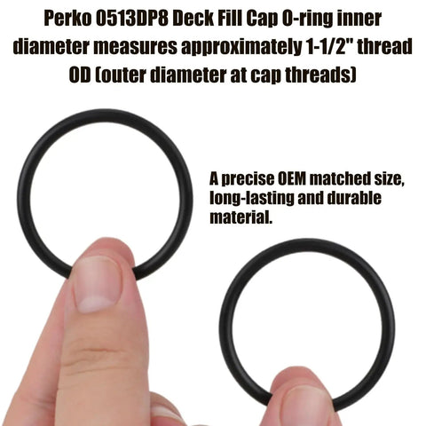 6 Pack Boat Armor Filler Cap O-Rings 1.5 Inch Deck Fill Gaskets For Gas Water Diesel Fuel Seal Nitrile Rubber O-Ring Seals Marine Gas Cap Gasket Durable Leakproof Components, black nitrile rings shown in hand