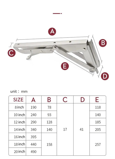 2 Pack Stainless Steel Folding Angle Brackets Iron Triangle Wall Mounts For Shelves Benches Tables And Tools White 8 Inch Heavy Duty Support Easy Install