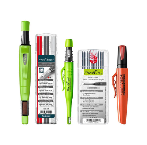 Stone Marker Pen Master Kit For Builders, Precision Marking Tool With Velcro Fastener, Compact All In One Pen Set Display