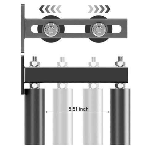 Six Inch Slide Gate Guide Roller With Black Steel Bracket Adjustable UHMW Nylon Rollers 5.5 Inch Heavy Duty Sliding Gate Hardware