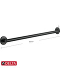 Contemporary ADA 36 Inch Matte Black Grab Bar For Shower And Toilet, Heavy Duty Zinc Posts With Stainless Steel Bar, Supports Up To 450 Lbs