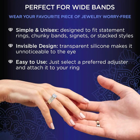Ring Size Adjuster Kit For Loose Rings With Wide Bands 3 To 8mm Fits Thick Bands Includes 6 Spiral Guards And 6 Pad Guards