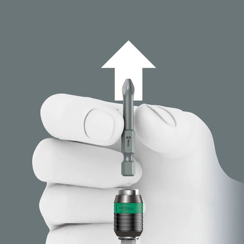 Series 7400 Kraftform Adjustable Torque Screwdrivers With Rapidaptor Quick Release Chuck, hand holding hex bit