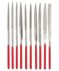 Mini Diamond Needle File Set Ten Pcs Four Inch 100Mm Riffler Files For Jewelry Making And Metalworking With Ten Shapes shown