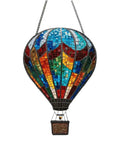 Vibrant Mosaic Style Hot Air Balloon Suncatcher Hanging Ornament For Windows Garden And Patio Decor Crafted In Acrylic With Multicolor Glasslike Panels