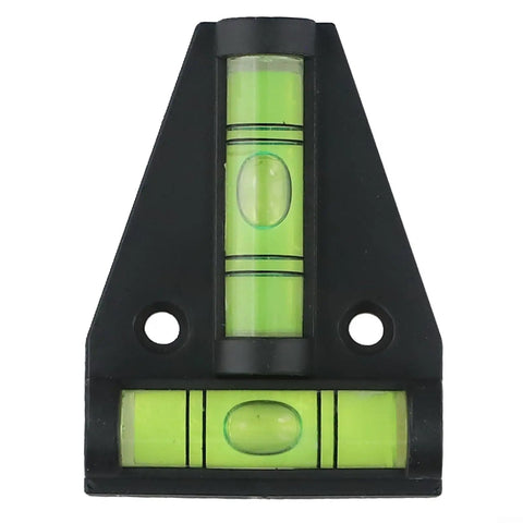 Micpointik T-Shaped Bubble Level, 2-Way Horizontal for spirit Level with bright green vials and black housing.