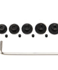 5 Pack Steel Pinion Gears 48P 3.175mm Shaft Set 23T 24T 25T 26T 27T For 1/8 Inch RC Motors Hardened Steel Durable Pinions and wrench