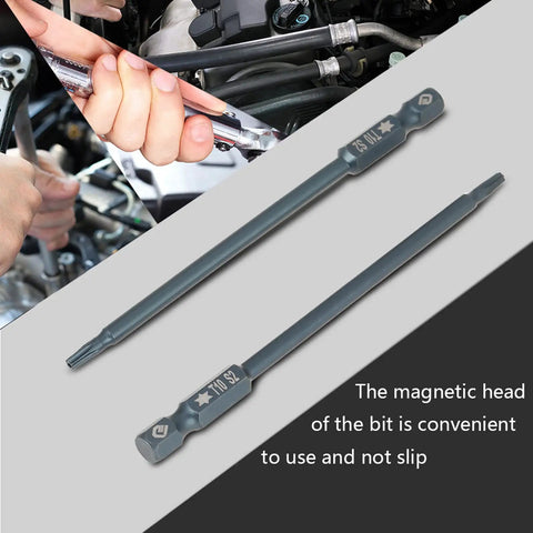 Top Tier S2 Alloy Steel Screwdriver Bits Set 10 Pieces Magnetic Drill Kit With 100mm Length And 1/4 Inch Hex Shank For Heavy Duty Electric Drivers, magnetic tip in engine bay