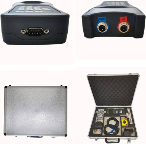 Handheld Ultrasonic Flow Meter Portable Clamp On Flow Sensor With Data Output S1 M2 L1 Sensors DN50 To DN700 in carrying case