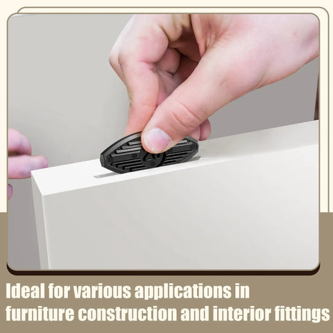 Inserting Set Of 160 Size 20 Black Plastic Biscuit Joiners With Self Clamping Gripping Plates into wood groove