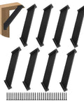 Eight Piece 45 Degree Pergola Brackets Heavy Duty Steel Connectors For 4x4 Posts Black Powder Coated For Gazebos Tree Houses Cabins