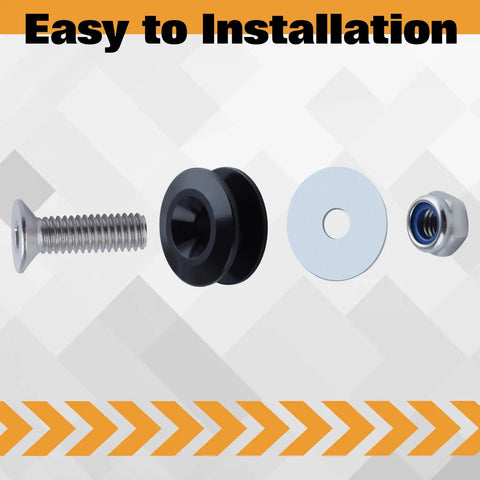 Universal Car Bumper Quick Release Kit 28 Pcs Black Fasteners With Tabs Bolts Nuts Washers And O Rings For Front And Rear Bumpers
