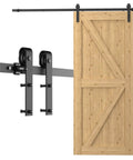 Heavy Duty Barn Door Hardware Kit 4 Foot Sliding Track For 24 Inch Wide Door Panels With Sturdy Steel And Nylon Rollers