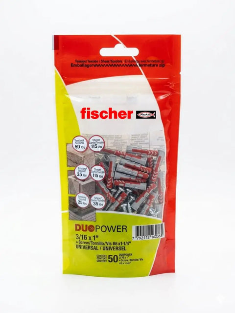 Tough As Nails 3/16 By 1 Inch Wall Anchor Plugs in package for securing heavy loads to various surfaces, 50 count.