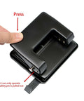 Two Hole Paper And Leather Puncher For Office And Home Use One Quarter Inch Circle Holes With Three Point One Four Inch Spacing, safety pin view