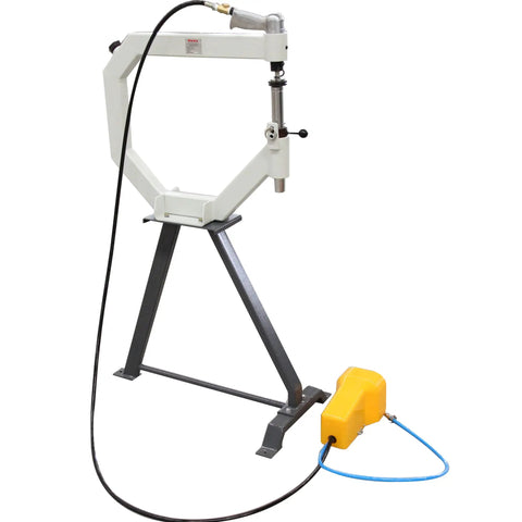 Heavy Duty Pneumatic Planishing Hammer With 19.6 Inch Deep Throat Steel Stand And Foot Pedal For Smooth Weld Finishing And No Sweat Auto Body Panel Work