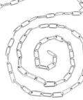 Stainless Steel Chain 2mm Thick, 98.4 Ft Heavy Duty Proof Coil Chain With Hanging Loops For Guardrails And Lifting, coiled on white surface
