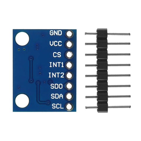 GY 291 ADXL345 3 Axis Accelerometer Tilt Sensor Module With I2C Or SPI Output For Arduino Builds 4 Pack blue PCB header pins