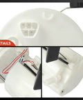 Close-up of Electric Fuel Pump Module Assembly Replacement For Toyota Venza 2009 2010 2011 2012 2013 2014 2015 2.7L L4 Gas Engine Plug And Play Direct Fit OE Replacement With Sending Unit Float Reservoir Strainer Sealing Ring 1 Year Unlimited Miles showing wiring and connectors.