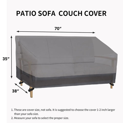 Outdoor Sofa Cover Heavy Duty Patio Furniture Loveseat Couch Bench Cover Windproof Durable Waterproof 70x38x35 Gray