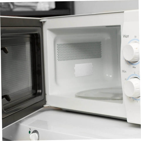 Installed 10 Pcs Heat Resistant Microwave Mica Sheets and Waveguide Covers for kitchen use, preventing food splatter and moisture.