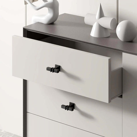Slick Matte Black Cabinet Knobs 24 Pack Modern Square Drawer Pulls Tight Fit For Kitchen Cabinets And Bathrooms Fresh Upgrade With Durable Zinc Steel Hardware Smooth As Silk on a drawer.