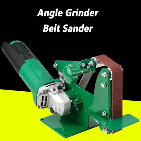 Portable Mini Electric Belt Sander Bench Grinder With Five Sanding Belts For Metal Wood Plastic DIY Polishing from an angle.
