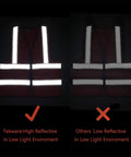 Hella Visible Construction Safety Vest With Reflective Tape Pack Of Ten Bright Orange showing high reflectivity in low light.