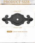 4 Pack Cabinet Handle Backplates Two And Seven Eighths Inch Zinc Alloy Drawer Knob Back Plate Single Hole Retro Vintage Black