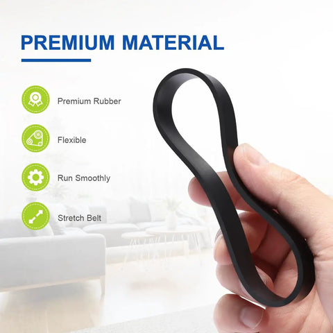 Two Pack Replacement Vacuum Belts For Bissell PowerLifter CleanView Swivel Rewind Pet Vacuums held in hand showing flexibility