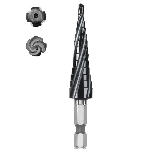 Workhorse M35 Step Drill Bit 1/8 To 1/2 Inch TiAlN Coated Four Spiral Flute For Stainless Steel Metal Aluminum Plastic