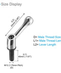 Clamping Lever Handles With M12 40mm Thread For Precise Quick Release Adjustments Locking Rotating Bolts In Durable Silver Tone