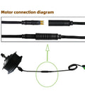 Diagram showing 9 Pin Ebike Cable Connector With Hall Sensor 60cm Waterproof Hub Motor Extension Cable for electric bike conversions.
