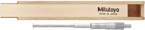 Groove Micrometer With Ratchet Stop And Dual Graduation Scales For Inside And Outside Measurements, 0.01mm Resolution, 0 To 25mm Outside Range And 1.6 To 26.5mm Inside Range, Flange Diameter 6.35mm, 135g Non Rotating Spindle, Pro Grade Precision Tool in case